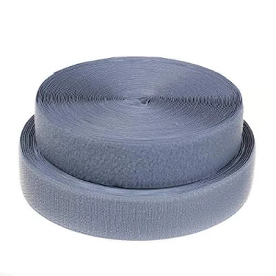 Imagen de TUKA 25m x 50mm Hook y Loop Bandas para coser, no autoadhesivas, 50 mm de ancho, Gancho bucle cinta, vuelta sin adhesivo, Cinta Bucle, gris plata, TKB5030 silvergray
