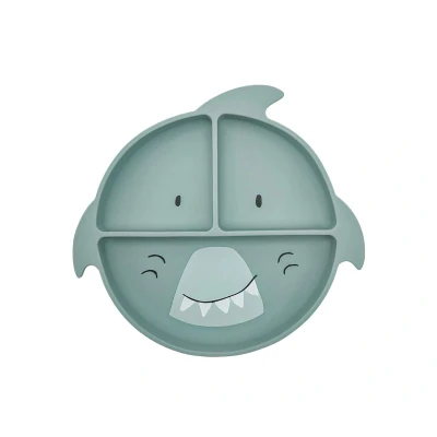 Imagen de Plato 3 Compartimentos Silicona con Ventosa Mr. Shark
