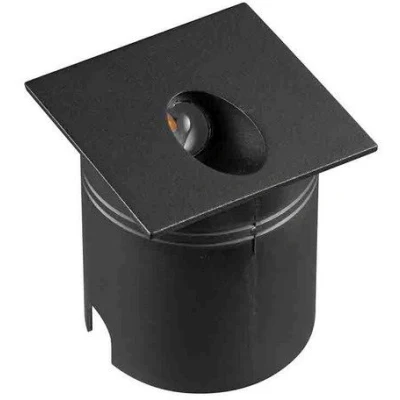 Imagen de Mantra Iluminación. Modelo ASPEN. Señalizador empotrable cuadrado de exterior 8 cm ancho fabricado en policarbonato acabado color negro arena