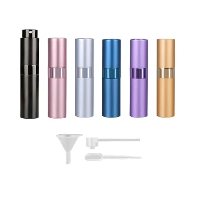 Imagen de FZSECRIU Atomizador Perfume Recargable, 6 PCS 8ml Rellenador Viaje, Bote para Viajes en Avión, Salidas Nocturnas (Travel Essentials, Paquete de 6)