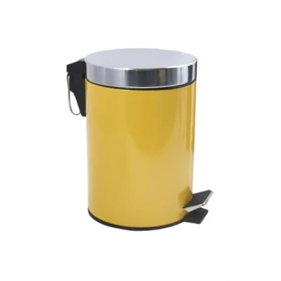 Imagen de MSV MS4915 Basura para baño, Color Amarillo azafrán con Pedal 3 litros Cubo Interior extraíble, Plástico