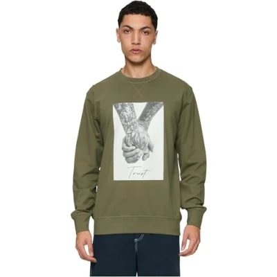 Imagen de Mister Tee Trust 2.0 Crewneck Sudadera, Hombre, Talla: Medium, Olive