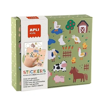 Imagen de APLI Kids 19431 juego de gomets en caja cartón , temática &quot;Animales y su hábitat&quot;, pegatinas para completar las ilustraciones