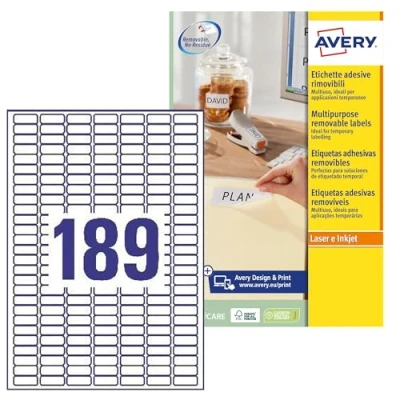 Imagen de Avery White Removable Mini Label Laser L4731rev Etiquetas De Impresora