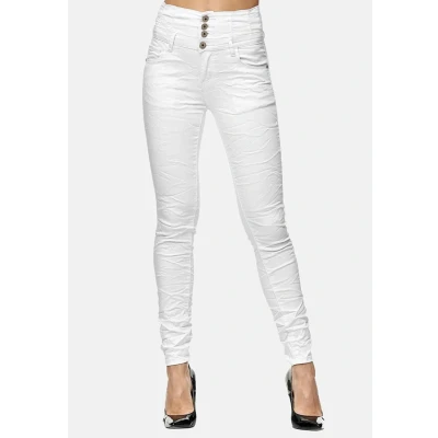 Imagen de Elara Vaqueros Mujer Cintura Alta Push Up Skinny Fit Chunkyrayan Blanco 1949 1 White 42 (XL)