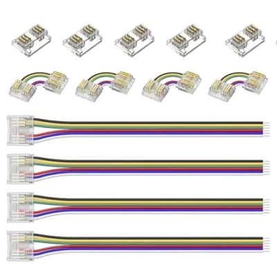 Imagen de YUTOKEER Fcob Conector de tira LED 6 pines 12 mm para cintas RGB CCT Transparente, sin soldadura