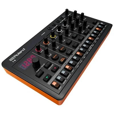 Imagen de Roland AIRA Compact T 8 BEAT MACHINE Máquina de ritmo y bajo ultraportátil con original Sounds Seis pistas rítmicas sonidos TR 808, 909 606, negras naranjas