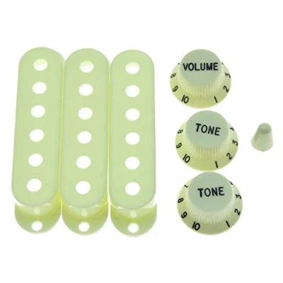Imagen de kaish verde menta ST Strat Pickup Covers pomos y 5 way interruptor punta Cap
