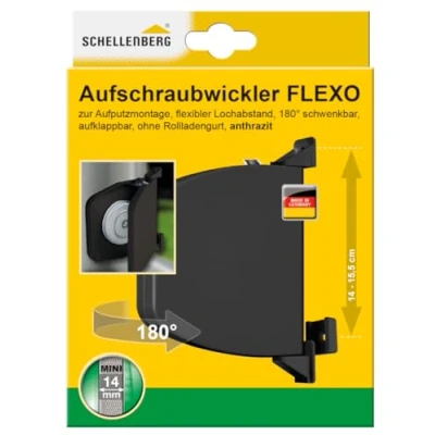 Imagen de Schellenberg 50149 Enrollador de rosca FLEXO Mini, antracita, Distancia entre agujeros 14 15,5 cm