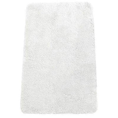 Imagen de Brandseller Alfombra de baño moderna chenilla en estilo tupido, color crema, verde, turquesa, burdeos, gris y pardo, aprox. 50 x 70 cm, poliéster, Blanco, 80 cm