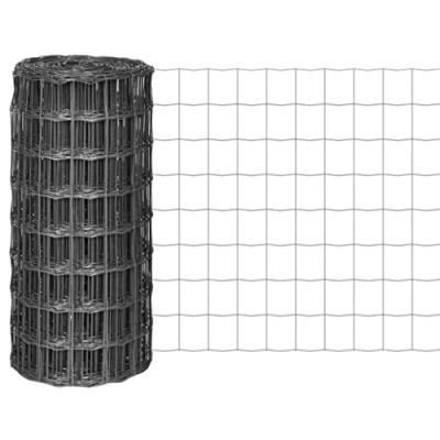 Imagen de vidaXL Valla de Malla Euro Fence Gris 25x0,8m 100x100mm Cerca Verja Alambrada