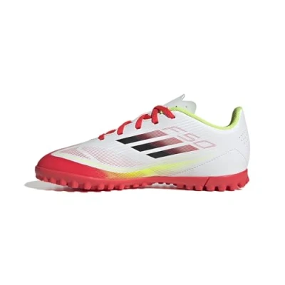 Imagen de adidas F50 Club Football Boots Turf Kids, Botas de fútbol, Cloud White/Core Black/Solar Yellow, 21 EU