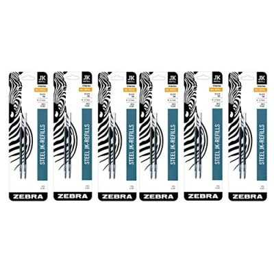 Imagen de Zebra jk refll G301 Bolígrafo retráctil, recambios, 0,7 mm, punta media, tinta negro, Juego de 12