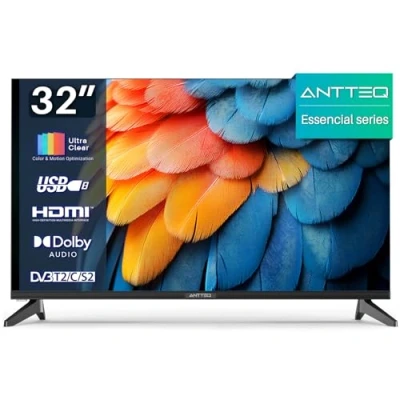 Imagen de Antteq Essential Series TV 32 Pulgadas(81cm) HD,Triple Tuner(DVB C/S2/T2),Triple reducción del Ruido,Modelo de Hotel,Modelo 2024