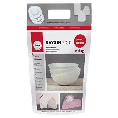 Imagen de Rayher Polvo para moldear Raysin 200, blanco, 4 kg, seca al aire, sin olor, 34410102