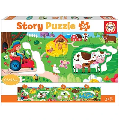 Imagen de Educa Didacta Story Granja. Puzzle Panorámico Infantil. 26 Piezas. +3 años (18900)