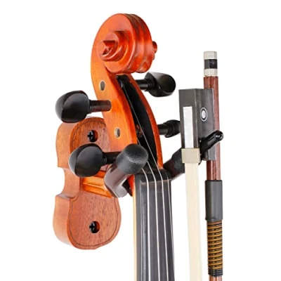 Imagen de Gancho de pared para violín, soporte madera caoba violín estudio en casa, accesorios instrumentos cuerda