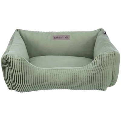 Imagen de TRIXIE Cama para Perros Marley, 100 x 70 cm, en Salvia, Cesta Cuadrada Grandes, cómoda con Funda de algodón Lona, Suave y Lavable, 37692