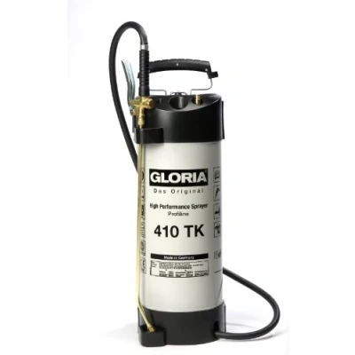 Imagen de GLORIA 410 TK Profiline, Pulverizador a presión de alto rendimiento 10L profesional acero oleófugo con conexión para compresor y manómetro 6 bares blanco/negro