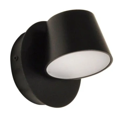 Imagen de BarcelonaLED Aplique de Pared Aluminio Negro Lámpara Nórdica Moderna Interior con Foco Luz LED Giratorio y Orientable 6W Blanco Cálido 2700K para Dormitorio Lectura Cabecero