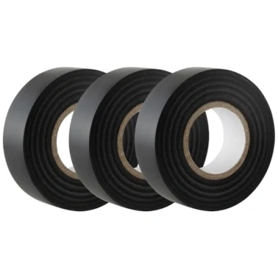 Imagen de GTSE Cinta aislante negra de 19 mm x 20 m para instalaciones eléctricas Autoadhesiva y resistente proteger, agrupar reparar cables 3 Rollos