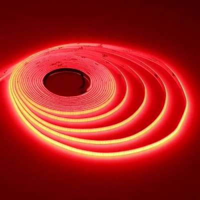 Imagen de TOPAI 12V Tira LED COB Rojo (620 625nm) 5mm Estrecho 5M Alta Densidad 400LEDs/M CRI&gt;93 Adhesivas Flexible cortable IP20 No impermeable para cocina dormitorio iluminación DIY