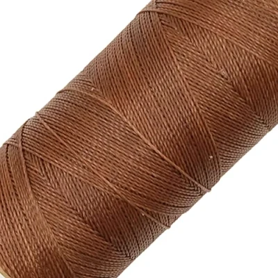 Imagen de Linhasita Bobina Hilo Encerado 100gr / 360 Metros 0,5 mm de Grosor Poliester Macrame 30 Colores (Marron Chocolate)