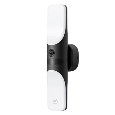 Imagen de eufy Security Wired Wall Light Cam S100, cámara de seguridad para exteriores, 2K con iluminación 1200 lúmenes, luz activada por movimiento, IP65, resistente al agua, sin cuotas mensuales