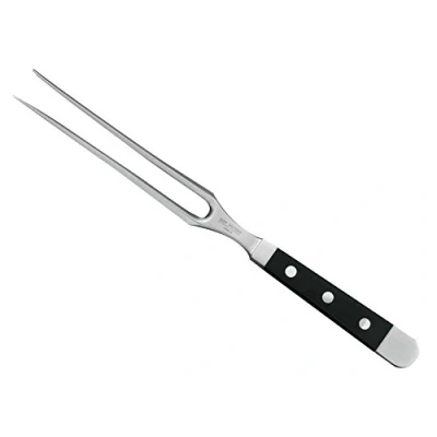 Imagen de Güde 1096/18 Solingen Tenedor de Carne Forjado, 18 cm, Pom Negro, Alpha Doble virola, Hecho a Mano en Alemania, Chrome Steel