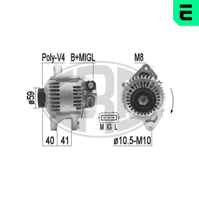 Imagen de ERA 209371A Alternador 14V 90A TOYOTA: Yaris II Hatchback, I III Hatchback