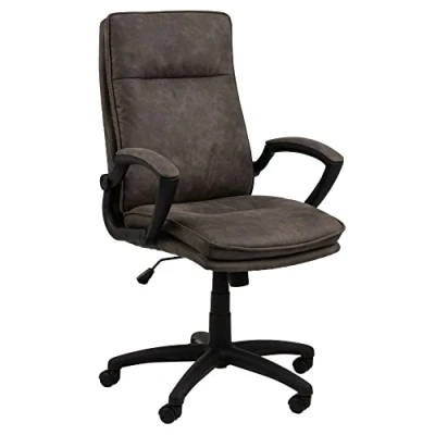 Imagen de AC Design Furniture Bruno Silla de Escritorio, Poliéster Nailon, Gris, L: 69.5 x W: 67 H: 115 cm