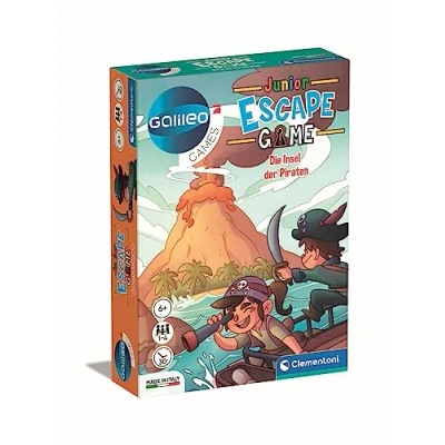 Imagen de Clementoni Galileo Escape Game Junior La Isla de los Piratas Juego para niños a Partir 6 años Mesa y Familiar 59337, 11,2 x 15,6 3,2