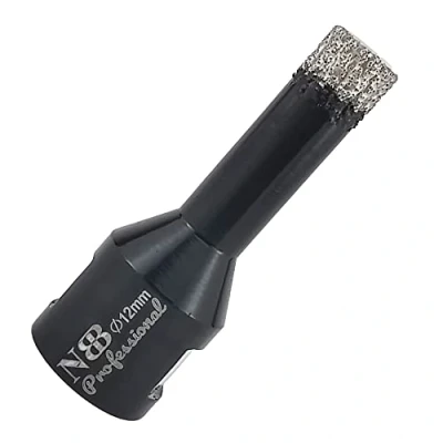 Imagen de NBB Broca de diamante soldada al vacío con M14, para taladrar en seco y húmedo profesionalmente porcelana dura, cerámica, baldosas, granito, mármol, rápida, Amoladora Angular (Dia.12mm)