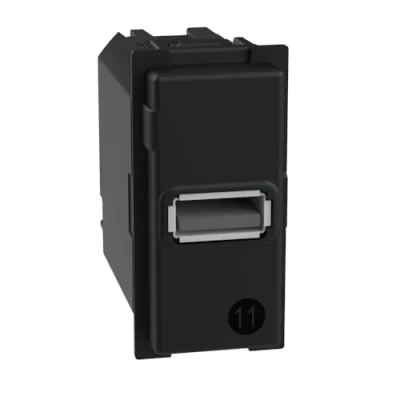 Imagen de Bticino K4191A Cargador USB con una Entrada Tipo A, para Instalar en la Placa Living Now, Cargar Dispositivos electrónicos de hasta 15 W, 1 módulo