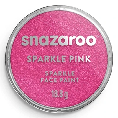 Imagen de Snazaroo Pintura facial y corporal, 18 ml, color rosa nacarado, profesional a base de agua, pastilla aquacolor individual para adultos, niños efectos especiales