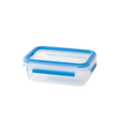 Imagen de Emsa Clip &amp; Close Conservador Hermético de Plástico Rectangular 0.55 L (16.3 x 11.3 5.8 cm), Transparente y Azul