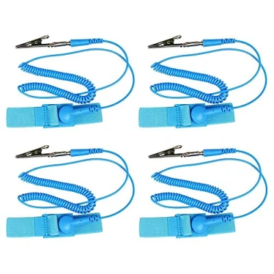 Imagen de GTIWUNG 4 Pack Pulseras Antiestaticas, Munequera Antiestatica, Anti Estática ESD Muñeca Banda, Pulsera con Banda de Toma Tierra, Evita la Acumulación Electricidad Estática, Azul