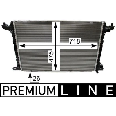 Imagen de MAHLE ORIGINAL CR 2179 000P Radiador, refrigeración del motor 718 475 26 Aletas soldadas AUDI: A5 B9 Sportback, A4 Avant
