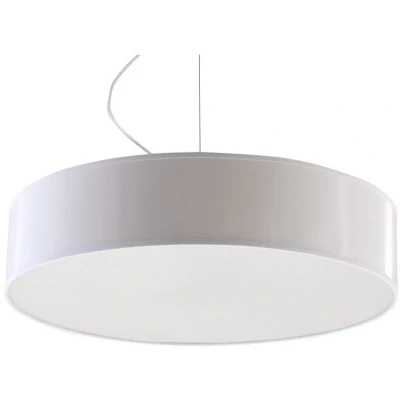 Imagen de SOLLUX lighting Arena 45 Lámpara Colgante De Techo Redonda, Diseño Minimalista y Moderno, Bombilla Reemplazable E27 (LED), 1x60 W, Fácil Limpieza, Fabricada En PVC, 45x45x111 cm, Blanco