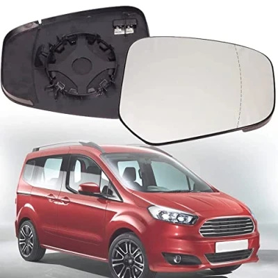 Imagen de PROAZM Cristal de Espejo retrovisor para Ford Tourneo/Transit Courier 2014 2023, Calefactado con Placa Posterior Izquierdo y Derecho,Right