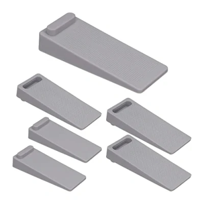 Imagen de Relaxdays Tope Unidades Pack de 6 Topes para Puerta, Cuñas Antideslizantes, Altura Regulable, PVC, Antiportazos, 2 x 4 9,5 cm, Gris