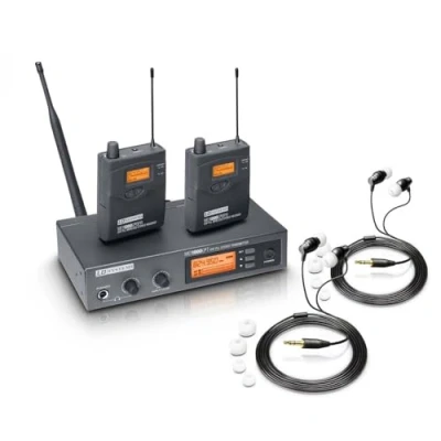 Imagen de LD Systems MEI 1000 G2 B6 BUNDLE Sistema de monitoraje intraauditivo inalámbrico con 2 petacas y auriculares intraauditivos 655 679 MHz