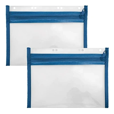 Imagen de VELOFLEX A435005 Cubierta para documentos con cremallera, 2 piezas, DIN A5, archivable, azul, VELOBAG XXS, bolsillo cremallera