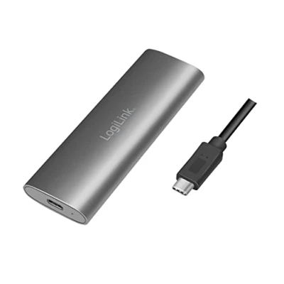 Imagen de LogiLink Caja USB 3.2 Gen 2x1 para SSD M.2 NVMe (PCIe) y SATA (NGFF), Color Plateado