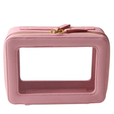 Imagen de SANHECUN Neceser Impermeable Organizador de cosméticos con Gancho para Colgar Viajar, Pink, Carry on 8 Inch, Bolsa Lavado