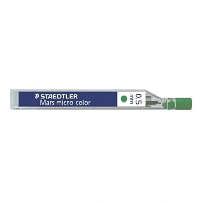 Imagen de Staedtler Mars micro carbon 254 05 5. minas finas de grafito. 12 tubos HB color verde y 0,5 mm anchura