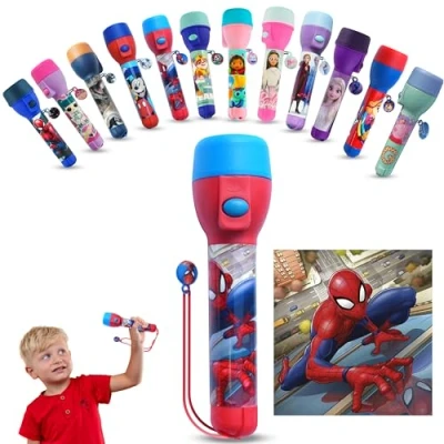 Imagen de Antorcha grande LED de Spiderman, antorchas luz nocturna para niños LEDs súper brillantes regalos cumpleaños y Acción Gracias Linterna plástico juguete