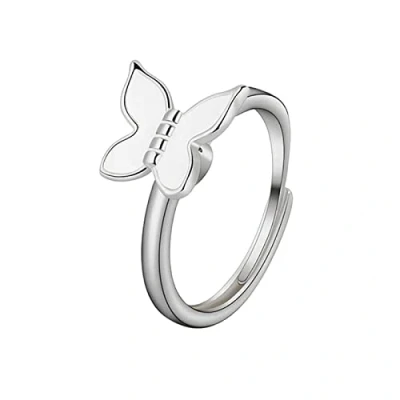 Imagen de GMBYLBY Anillos para mujeres y hombres, ajustables, apilables, preocupación por la mariposa giratoria de joyería, como en imagen