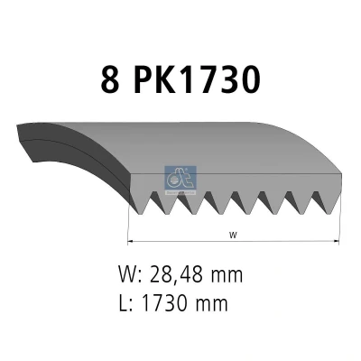 Imagen de DT Spare Parts 4.80747 Correa trapecial poli V 1730 8 MERCEDES BENZ: ATEGO, ATEGO 2