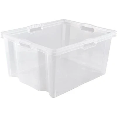 Imagen de keeeper Caja de Almacenaje con Asas Integradas, Tamaño: XXL, 52 x 43 26 cm, 44 l, Franz, Transparente